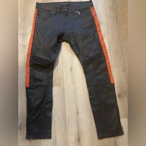 Rare Mens Versace jeans designer motorcycle black Pants